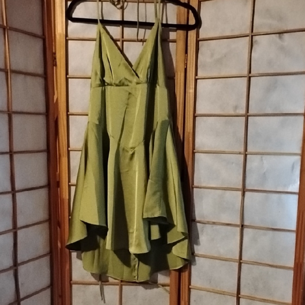 SHEIN Green High Low Dress